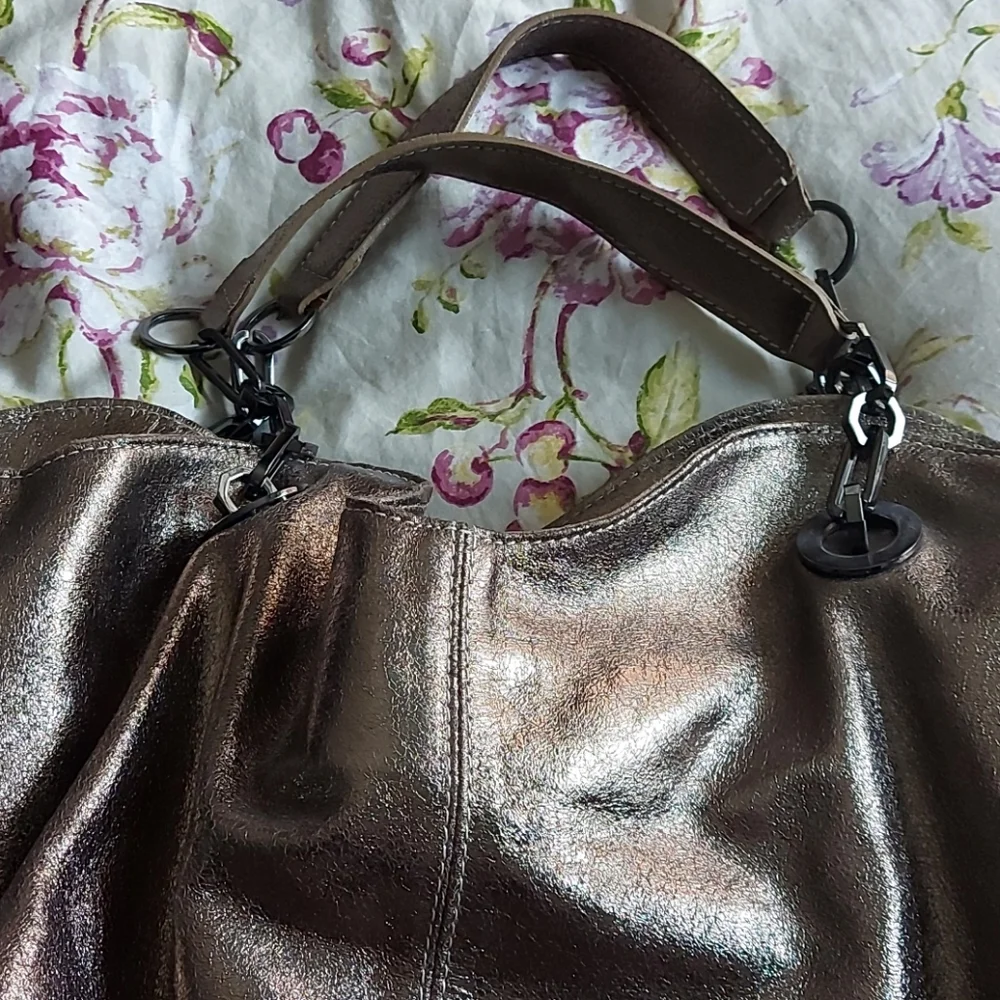 Benvenuti gold Italian leather bag - Picture 2 of 12